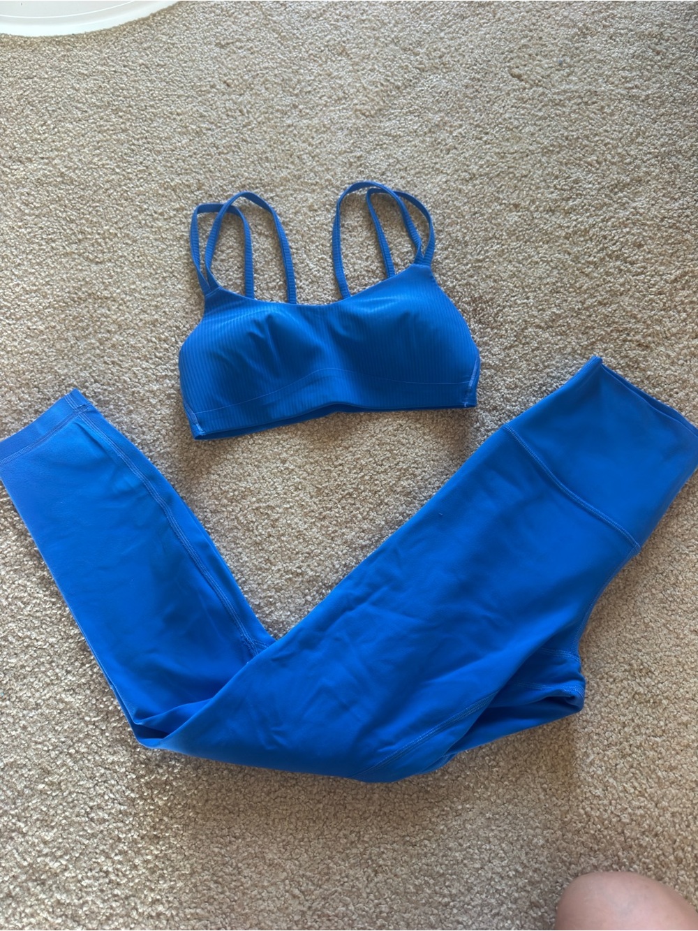 lululemon athletica Pool Blue Double-Strap Sports Bra and Leggings Set